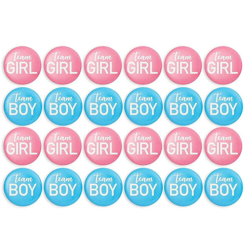 Cinsiyet Reveal Düğme Pin - 24 Adet Pin Up Rozeti Aksesuarları Kızlar Veya Takım Erkek,Bebek Duş Malzemeleri,parti Sık Kullanılanlar