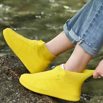 Su geçirmez ayakkabı Kapakları yağmur çizmeleri Kadın Sneakers Koruyucu Yağmur Ayakkabı Koruyucu Kullanımlık Ayakkabı Kapakları Açık Kaymaz yağmur botu