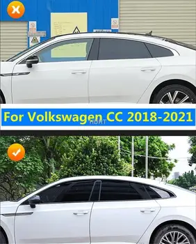 Volkswagen VW CC Arteon 2018-2021 Araba Tarzı Kapı Pencere Kalıplama Siyah Şerit Kapak Koruyucu Dekorasyon Aksesuarları Sticker