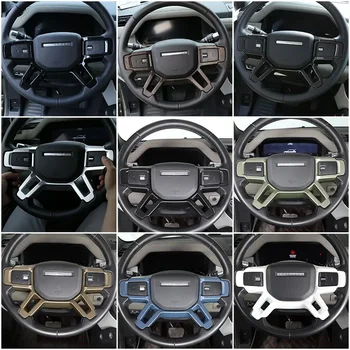 Land Rover Defender 90 için 110 2020-2023 ABS Araba direksiyon krom çerçeve trim Çıkartmalar Araba Aksesuarları(9 renk)