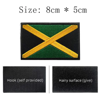 1 adet Jamaika Dünya Bayrağı cırt cırt Nakış Yama Yüksek Kaliteli Boyutu 8 cm*5 cm/Ceket Kol