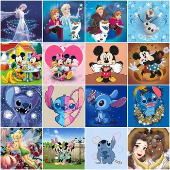 Disney Mickey Elmas Boyama Lilo ve Dikiş Elsa Elmas Mozaik Dondurulmuş Çapraz Dikiş Nakış Güzellik Ve Beast Ev Dekor
