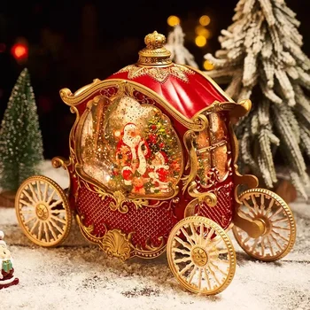Noel Müzik Kutusu Arabası Yaşlı Adam Kar Kristal Top Kardan Adam Çocuk El Sanatları doğum günü hediyesi Kız Adornos Navidad Ev Ürün