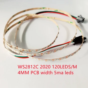 1M 90LEDS / m 120LEDs/m 200LED / S WS2812C 2020 adreslenebilir piksel Led esnek 5V RGB IP20 4mm kullanılan WS2812 2020 5MA led ışık boncuk