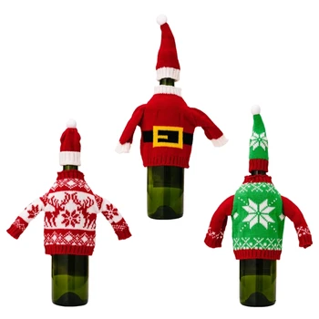 Noel Tatili için Şarap Şişesi Kapağı Kostümleri Zevk Atmosferleri Yaratır