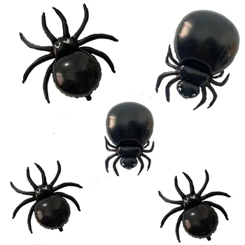 Ürkütücü Siyah Örümcek Balonlar Cadılar Bayramı Alüminyum Folyo Mylar Balonlar Çocuk Oyuncakları Cadılar Bayramı Partisi Süslemeleri Malzemeleri