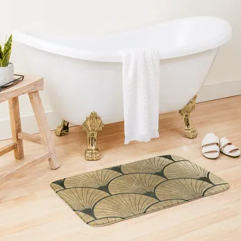 Art Deco elegance-altın fan Banyo Paspas Su Emici Banyo Aksesuarları Setleri Banyo İç Mat