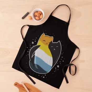 Aroace Kedi LGBT Aseksüel Aromantic Gurur Bayrağı Önlük Erkekler hediye Pişirme Giysi Mutfak Malzemeleri Fikir Mal Önlük