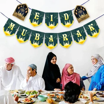 Eid Mubarak Afiş Ramazan Kareem Afiş Ramazan Bayramı Parti Malzemeleri Yıldız Asılı Süsleme Oturma oda duvar dekorasyonu Hediyeler