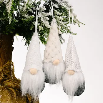 3/4 adet Noel Ağacı Asılı Gnome Sevimli Peluş Gonk Santa Bebek Kolye Örme Gnome Bebekler Noel Ağacı Dekorasyon Noel dekor