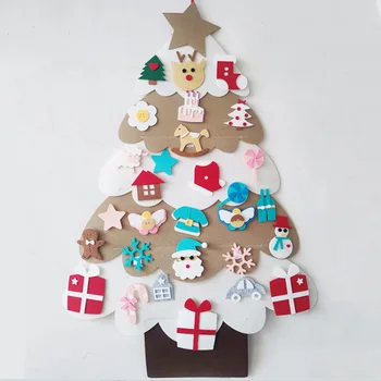 Çocuklar DIY keçe Yılbaşı ağacı Noel Dekorasyon Ev için Navidad 2023 Yeni Yıl Hediyeleri Noel Süsler Noel Baba Noel Ağacı
