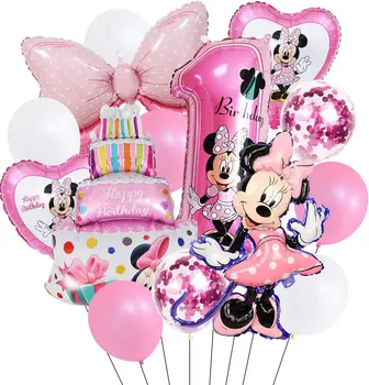 Mickey Dijital Minnie Kek Kombinasyonu Balonlar Mickey Mouse Doğum Günü Temalı Parti Balon Kombinasyonu Noel Süslemeleri