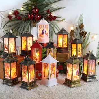 Led noel gece lambası Noel Santa fener ışıkları noel dekorasyon masaüstü festivaller partiler dekorasyon ev odası için
