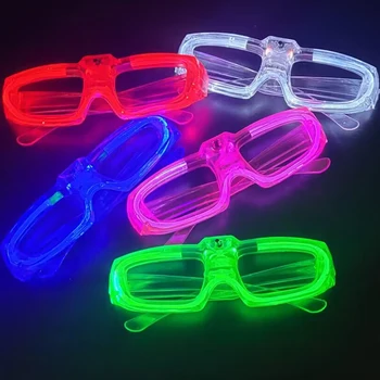 1 adet Led gözlük Neon parti yanıp sönen gözlük aydınlık ışık gözlük Bar parti konser sahne floresan Glow parti malzemeleri