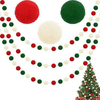 Noel Keçe toplu süs, Sevimli Asılı Keçe Topu Ponpon Boncuk Dize Afiş Garland Cadılar Bayramı Noel Doğum Günü partisi Malzemeleri