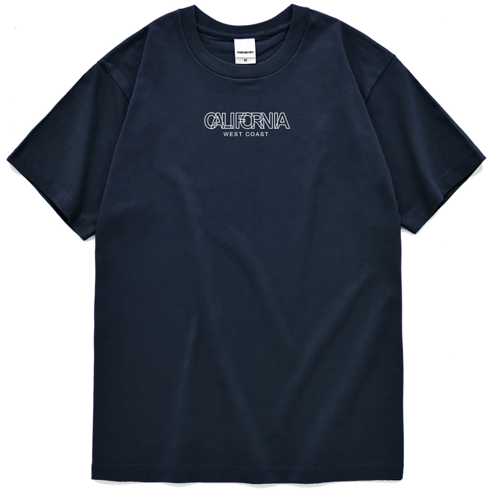Kaliforniya Batı Kıyısı Baskı Erkek T Shirt Yaz O Boyun T Gömlek Streetwear Serin Kısa Kollu Hip Hop Rahat erkek tişört