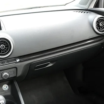 Merkezi Kontrol panelli kapı Trim Şerit Karbon Fiber Dövme Tahıl Modifiye S3 2014-2020 Audi A3 LHD