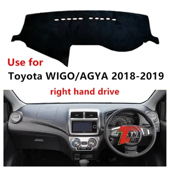 TAIJS araba aksesuarları Pazen sıcak satış Araba Dashboard Mat Toyota Wigo / Ayga 2018-2019 Sağ el sürücü anti kirli