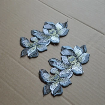 8 Adet Size16 * 8 cm Gümüş Gri Çiçek Gipür Aplike Işlemeli Dikmek Dantel Yama DIY Coaster Düğün Dekorasyon Güzel