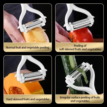 Soyucu Paslanmaz Çelik Çok Fonksiyonlu Üç Bir Soyma bıçağı Sebze Kavun Meyve Rende Mutfak Üçlü Patates Soyucu
