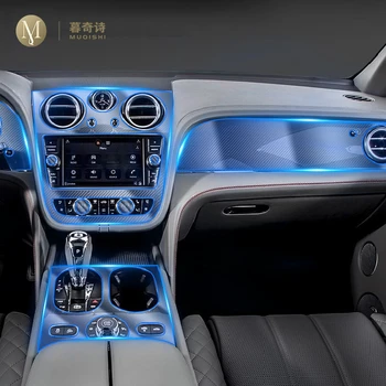 Bentley için Bentayga 2016-2019 Araba iç aksesuarları filmi şeffaf TPU konsolu Anti-scratch dayanıklı film Radyo ekran Filmi