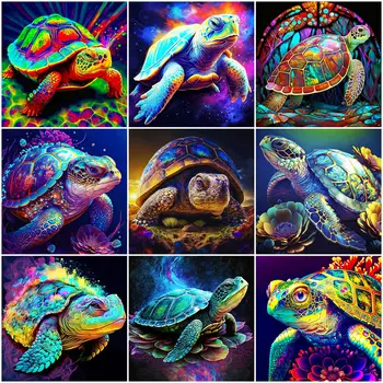 EverShine 5D Elmas Boyama Gümrükleme Hayvan Tam Kare Yuvarlak Matkap Nakış Kitleri Deniz Kaplumbağası DIY El Yapımı Hediye