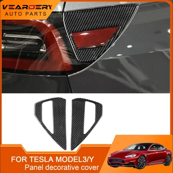 Tesla Modeli Y 2020 + Model 3 2017-2022 Gerçek Karbon Fiber şarj portu Paneli ayar kapağı Araba Güçlendirme Aksesuarları Sticker