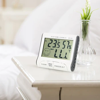 Termometre Kapalı ve Açık Kullanım Sıcaklık Nem Ölçer LCD Dijital DC103 Alarm Taşınabilir Ev Termometreler