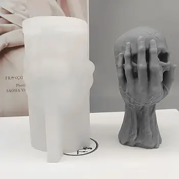 3D Kafatası Silikon Mum Kalıp Cadılar Bayramı Dekorasyon El Yapımı DIY Sabun Kalıp Ev Dekor Yaratıcı Reçine Döküm Zanaat Pişirme Kalıp