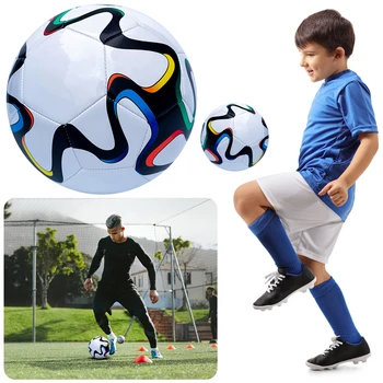 Boyutu 4/5 Profesyonel Futbol Topu Aşınmaya Dayanıklı Makine Dikişli Futbol PU spor futbol topu Kaymaz Çocuklar için Genç Yetişkinler