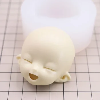 3D Yüz silikon kalıp Karikatür Kafa Şeker Çerez Kalıp DIY Kek Dekorasyon Pişirme Araçları Kil çikolatalı pasta Kalıp