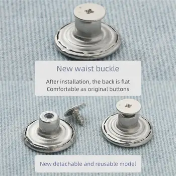 17 20mm Kot Düğmeleri Yedek tamir kiti Dikiş Retro Metal Düğme Nailless Dikiş Aksesuarları Çıkarılabilir Jean Düğmeler