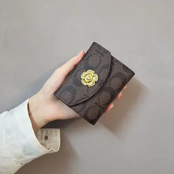 Çiçek Küçük Mini Çanta Kadınlar İçin Moda Para kart çantası Kredi İş kart tutucu Çift Cüzdan anti-hırsızlık KİMLİK Para Klip