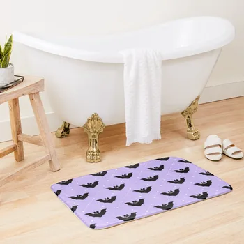 Yarasalar ve Yıldızlar-Siyah ve Mor Banyo Paspası Banyo Halıları Ve Seti Banyo Halısı Seti Halı Ayak Banyo Duş Paspas