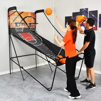 Çocuklar ve Yetişkinler için Çift Jetonlu Basketbol Oyun makinesi, Sokak Basketbolu oyun salonu oyun makinesi, 81. 5x78x43 İnç