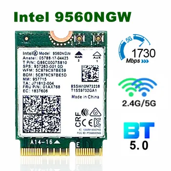 Intel 9560NGW WiFi Kartı kablosuz bluetooth 5.0 Adaptörü Çift Bant 2.4 g / 5GHz 802.11 ac M. 2: CNVı Intel Wi-Fi Anten Alıcısı