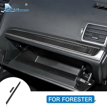 Gerçek Karbon Fiber Sticker Subaru Forester 2013 İçin 2014 2015 2016 2017 2018 Araba Merkezi Konsol Copilotu saklama kutusu İç Trim
