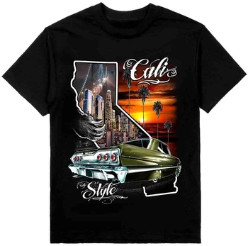 Cali Tarzı Impala Düşük Binici Erkek Ağır TShirt Baskı Shaka Giyim Tee