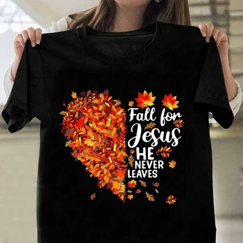 2021 Erkekler İnanç Kısa Kollu Gömlek Güz İsa O Asla Yaprakları Unisex Mesih isa tişört