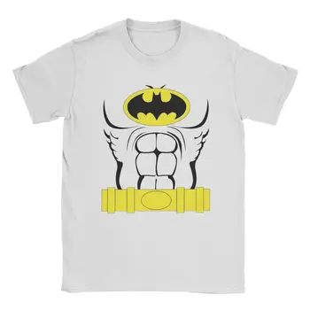 Batman Göğüs Kasları Erkek Kadın T Shirt Batman Rahat Tee Gömlek kısa kollu tişört %100 % Pamuk parti giysileri