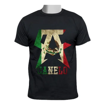 Meksika Bayrağı Canelo Alvarez Boks Şampiyonu Sembol T-Shirt %100 % Pamuk O-Boyun Yaz Kısa Kollu Rahat erkek tişört Boyutu S-3XL