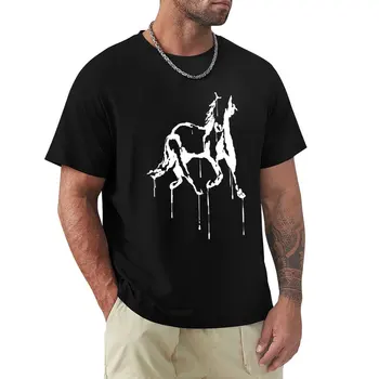 Sıçramak At (beyaz) T-Shirt ter gümrük siyahlar erkekler için giysi