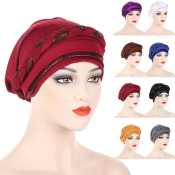 2024 Yeni Hint Örgüler Türban Kadın Müslüman Başörtüsü Şapka Moda Başörtüsü Bonnet Kemo Kap Saç Dökülmesi golf sopası kılıfı Bere Şapkalar