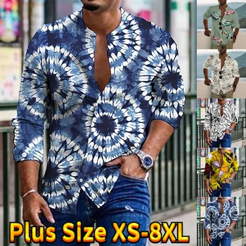 Erkek Yeni Moda Günlük Rahat Gömlek Kişiselleştirilmiş Baskı Düğmesi Aşağı Uzun Kollu Gömlek Klasik Tasarım Slim Fit Gömlek XS-8XL