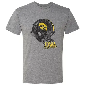 Iowa Hawkeyes Eğimli Futbol Triblend Tişörtlü-Premium Heather