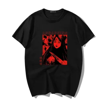 Moda Gotik Manga Tomie Mizah Assassins Junji Itou Streetwear erkek Giysileri T-shirt Kadın Harajuku Punk T Shirt Unisex Üstleri