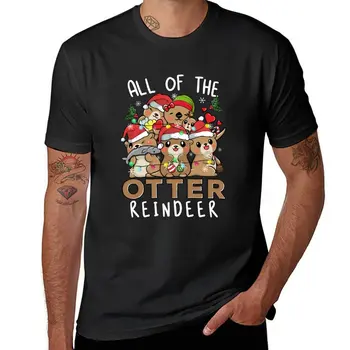 Yeni Komik Noel Su Samuru Tüm Su Samuru Ren Geyiği T-Shirt özel t shirt düz tişört erkek grafik t-shirt büyük ve uzun boylu