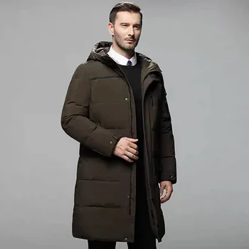 Yeni aşağı ceket erkek uzun erkek kış yastıklı ceket orta yaşlı ve yaşlı erkek rahat ceket
