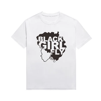 Siyah Kraliçe Grafik Tees Melanin Sokak Kişilik Afro Güzellik Baskı Kısa Kollu Üst Özel T Shirt
