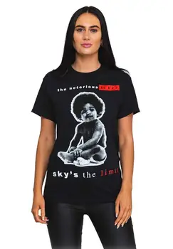 Notorious B. I. G. T Gömlek Biggie Skys Sınırı Bebek Logosu Resmi Unisex Siyah